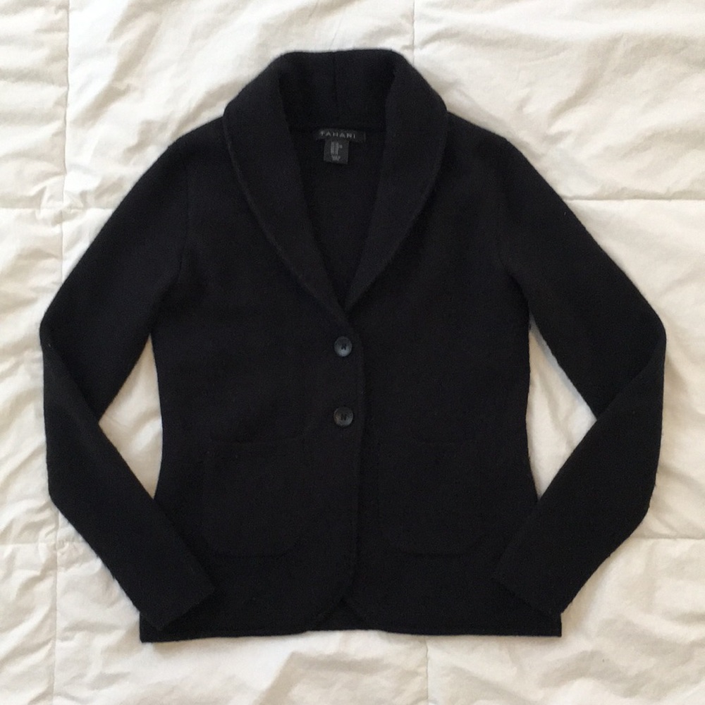 Tahari Black sweater blazer